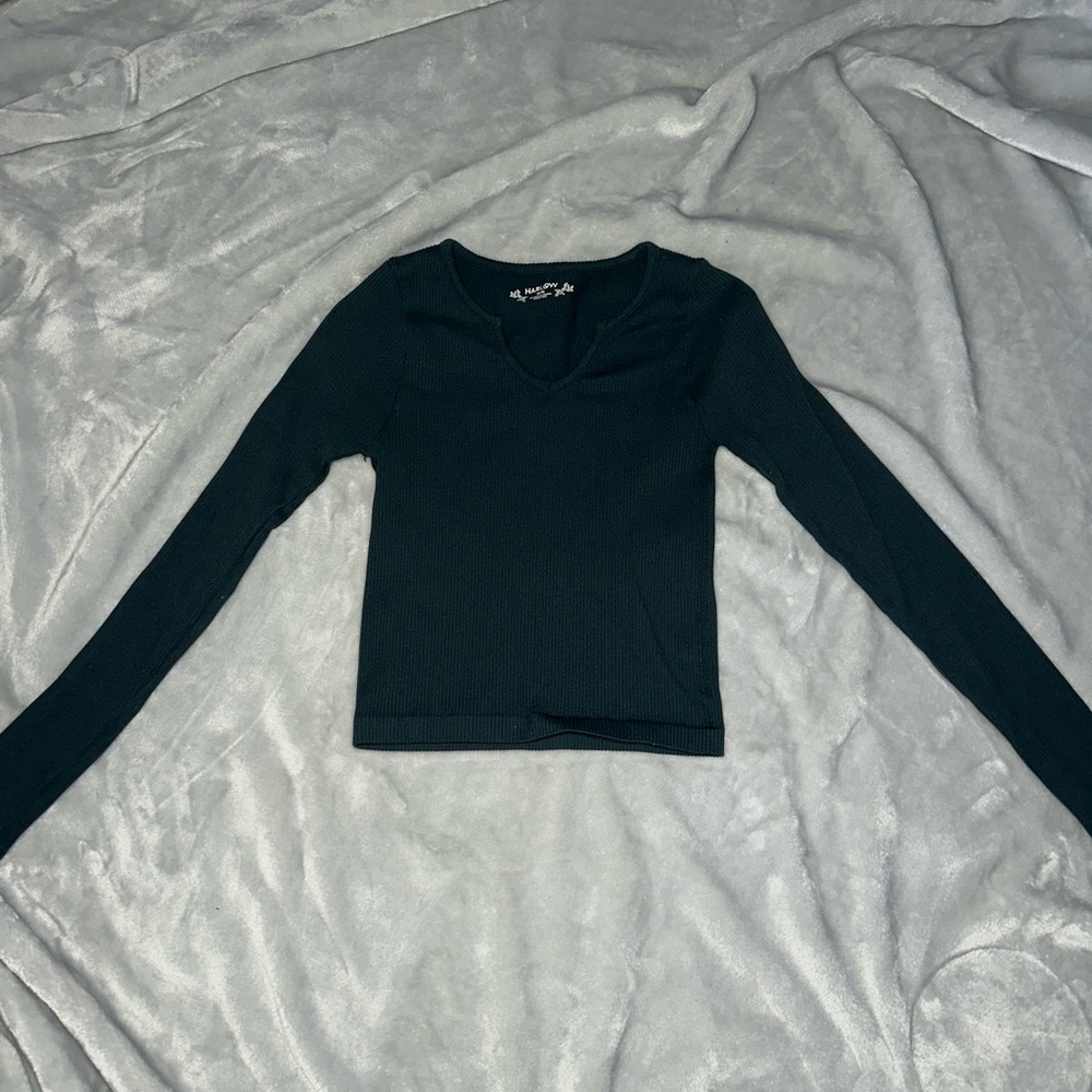 Women's Dark Green Long Sleeve Top